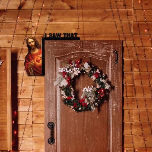 Qunclay 6 Pcs I Saw That Jesus Door Topper, Christmas Door Corner Decor