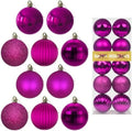 Fuchsia 2.5" Christmas Balls Christmas Tree Decoration Ornaments Shatterproof Hanging Balls for Birthday Halloween Holiday Wedding Decorations Set of 10pcs