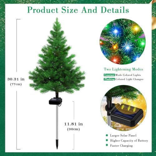 NBQQ Solar Christmas Tree Lights 4 Pack Multiple Christmas Decor