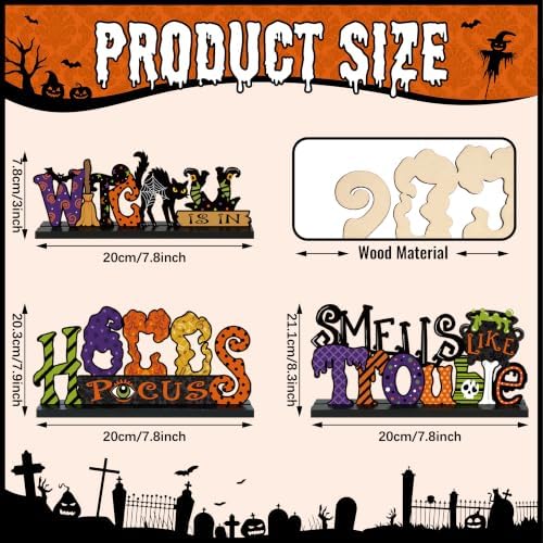 Hocus Pocus Decor, Halloween Decorations Indoor Wooden Table Sign