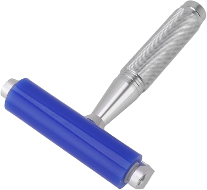 Reusable Lint Roller,Blue Silicone Manual Roller Static Cleaner Tool Sticky Roller for Screen Film Hair Dust Remover Low Viscosity 6in (4 Inch)