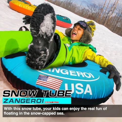 Snow Tube for Sledding Snow Tubes Heavy Duty Snow Tube for Kids Adult Snow Sled Sledding Tube Inflatable Snow Tubes for Kids Towable Rubber Snows Tube with Cover