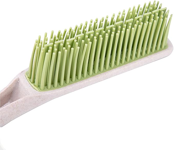 Brush and Dustpan Set, Small Portable Rubber Hand Broom with Mini Dustpan for Desk Cleaning