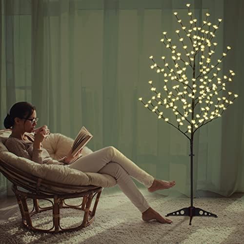 Lightshare Cherry Blossom Tree 6FT 208 LED Lighted Tree Multicolor with Remote Contrl for Decoration Inside and Outside, Home Patio Wedding Festival Christmas Decor