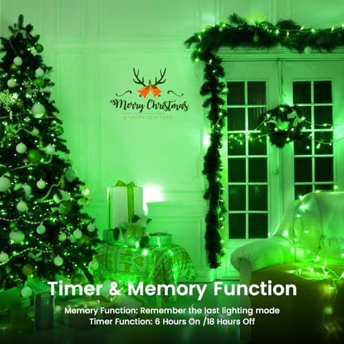 2 Pack 200 LED St. Patrick's Day String Lights Battery Operated with Timer