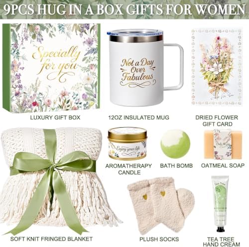 Birthday Gifts for Women, Christmas Self Care Gift Basket for Her, Spa Gifts, Get Well Soon Gift, Thinking of You Care Package for Women, Graduation Gift for Her, Gift Box for Best Friend Sister