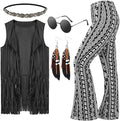 Leumoi 5 Pcs 60s 70s Costume for Women Disco Outfits