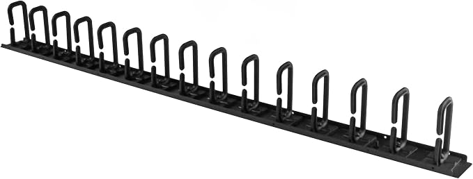 StarTech 20U Vertical Server Rack Cable Manager, D-Ring, 2.8ft (CMVER20UD) | Network rack cord manager panel, D-ring hooks, 2.8ft (0.85m) wire organizer, Improves airflow and passive cooling, Steel