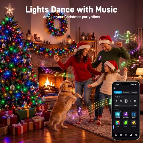 Ollny Smart Christmas Tree Lights, 59FT 180 LED RGBW Color Changing Light