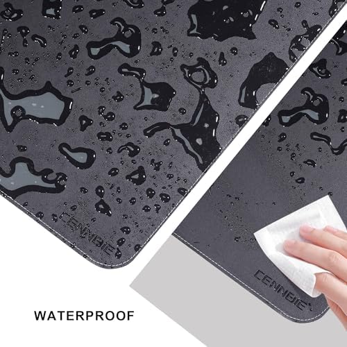 CENNBIE Leather Desk Mat, 51.2" x 16" Desk Pad for Full Desk (Black)