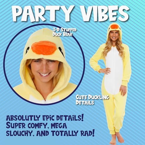 Funziez! Slim Fit Adult Onesie - Animal Costume - Plush Unisex Halloween One Piece Cosplay Suit for Women and Men
