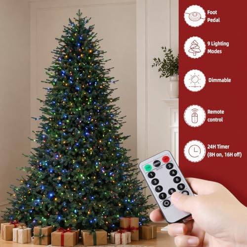 Hykolity 9 ft Prelit Premium Christmas Tree with 1,500 Multicolor LEDs