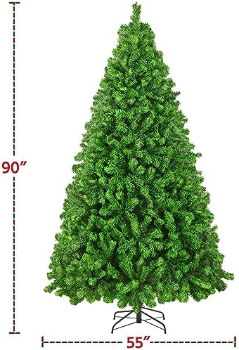 Yaheetech 7.5ft Prelit Artificial Christmas Tree with 550 Warm White Lights