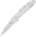 Kershaw Leek, BlackWash Pocket Knife (1660BLKW); 3 Sandvik 14C28N Steel Blade, 410 Stainless Steel Handle, BlackWash Finish, SpeedSafe Assisted Open, Frame and Tip Locks, Reversible Pocketclip; 3 OZ