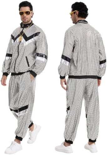 80s Outfits for Men Women,90s Tracksuit Retro Party