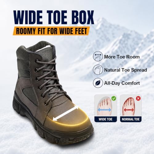 Men’s Shearling Lined Waterproof Leather Snow Boots
