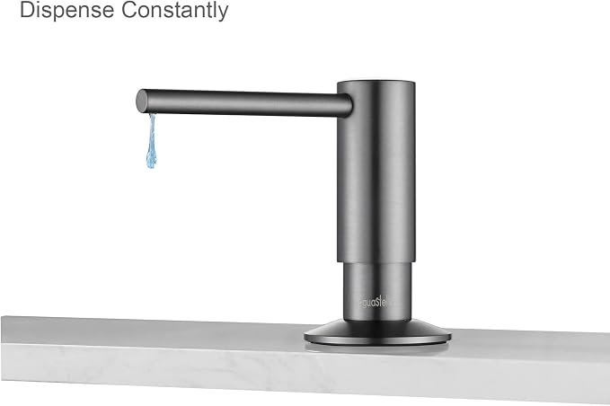 AguaStella ASF026GS Bulit in Dispenser Grey Stainless for Kitchen Sink with Soap Bottle Countertop Pump