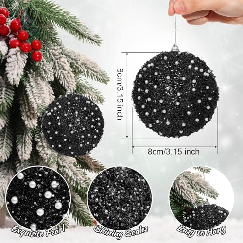 Lyrow 24 Pcs 4" Christmas Ball, Black