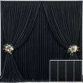 4 Panels Black Backdrop Curtain for Parties Wrinkle Free Black Photo Curtains Backdrop Drapes Fabric Decoration for Birthday Party Wedding 20ft(W) x 10ft(H)