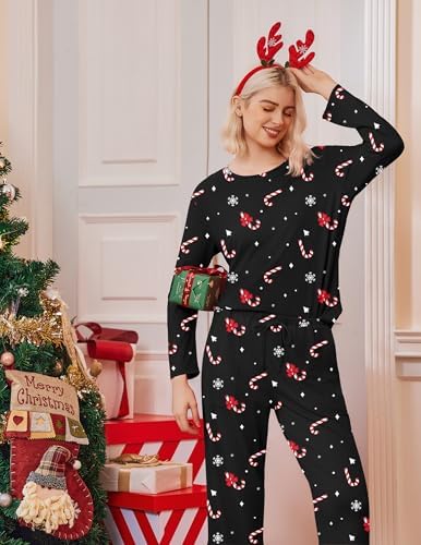 Ekouaer 2 Pack Womens Pajama Sets Long Sleeve Long Pants Pjs Loungewear