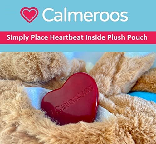 Plush Heartbeat Toy - Calming Anxiety Relief Toys for Puppies and Kittens - Heartbeat in a Soft Comforting Pet Plush for Dogs and Cats (Orange Kitty w/Heart)