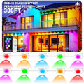 300FT Permanent Outdoor Lights, Smart RGB+IC Eaves Lights for House, App & Remote Control, LED Roofline Lights, Waterproof Exterior House Lights for Year-Round Christmas & Holiday Lighting