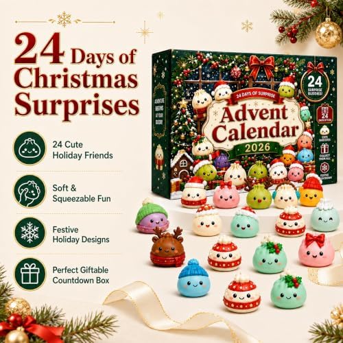 Christmas Squishies Advent Calendar 2026 Countdown for Adults