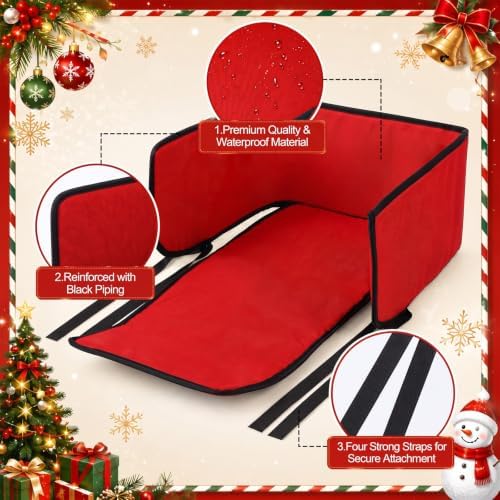 Snow Sled Cushion Pad Mini Toboggan Sled Pad with Seat Belt