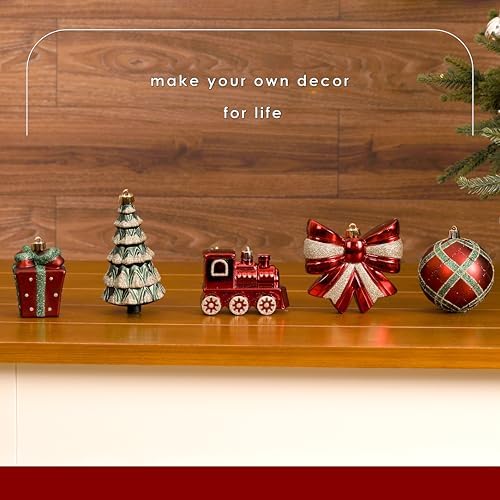 Alupssuc 82pcs Classic Christmas Balls Ornaments Set, Red, Green and Gold