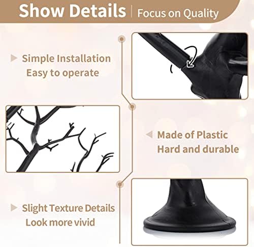 NUPTIO Black Ornament Tree, 30 Inch Artificial Halloween Branch, 2 Pcs