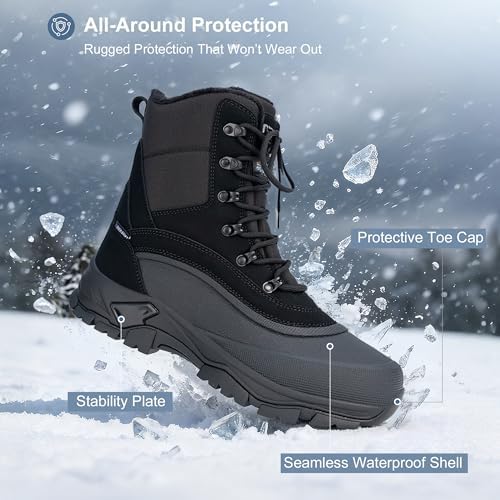 Men's Insulated Winter Snow Boots Waterproof