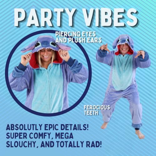 Funziez! Slim Fit Adult Onesie - Animal Costume - Plush Unisex Halloween One Piece Cosplay Suit for Women and Men