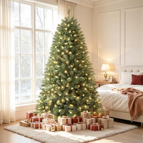 SHareconn 9ft Prelit Artificial Classic Spruce Christmas Tree