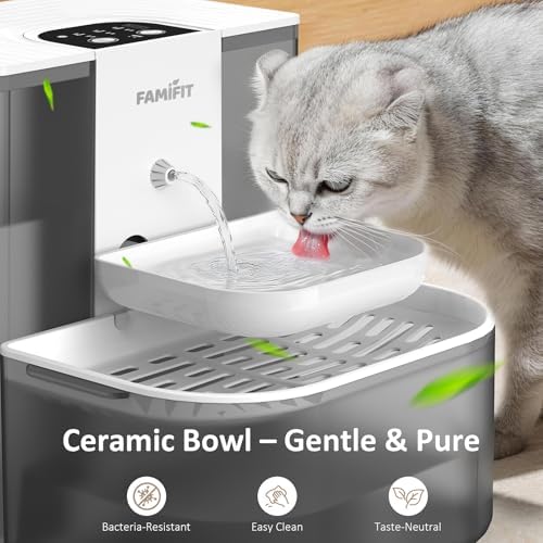 4.5L Automatic Cat Water Fountain, Ceramic Bowl Battery Operated