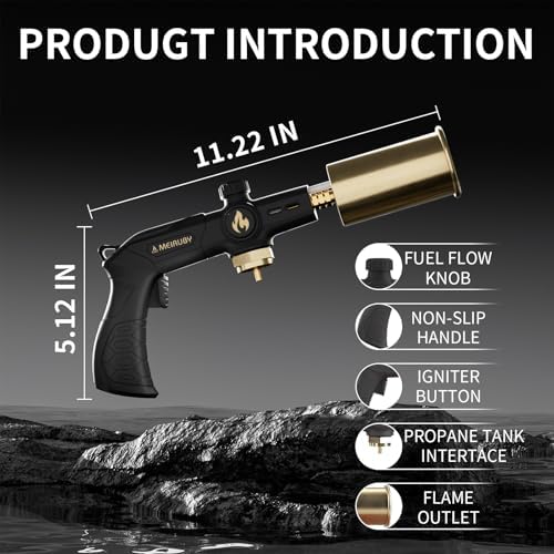 Powerful Propane Torch, Gift for Men Dad, Culinary Blow Kitchen Cooking Torch for Steak Searing, Campfire Charcoal Starter for Blackstone Griddle Accessories (Tank Not included)