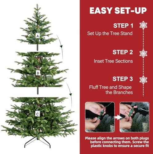 Hykolity 6 ft Prelit Sparse Christmas Tree with 330 Warm White LEDs