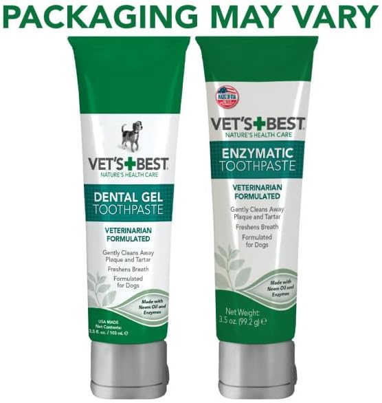 Vet's Best Enzymatic Dog Toothpaste Dental Gel, 12 Pack, 3.5 oz Tubes | Enzymatic Dental Gel, Helps Remove Plaque & Tartar, Freshens Breath, Vet Formulated, Twelve 3.5 oz Tubes