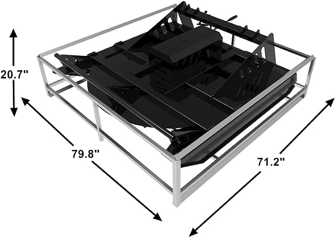 LANDY 72 Inches Skid Steer Hydraulic Heavy Duty Brush Mower Cutter | Fit Universal Mount Plate USA Stock Built-in Stump Jumper 15-20 GPM 64" Effective Cutting Width