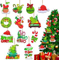 12 Piece Christmas Tree Decorations Set, Wooden Christmas Ornaments Bulk