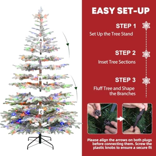 Hykolity 6ft Prelit Sparse Christmas Tree with 250 Multicolor LEDs