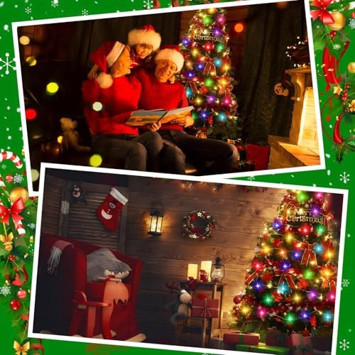 6ft DIY Christmas Tree Kit Artificial Christmas Tree with Lights and Ornaments 48'' Xmas Trees Skirt 65 x 30 x 15'' Storage Bag, LED Holiday Xmas Trees for DIY Home Decor(Red,Classic)