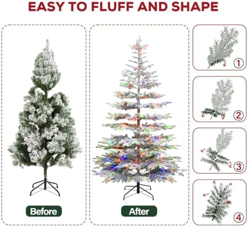 Hykolity 7.5ft Prelit Sparse Christmas Tree with 300 Multicolor LEDs