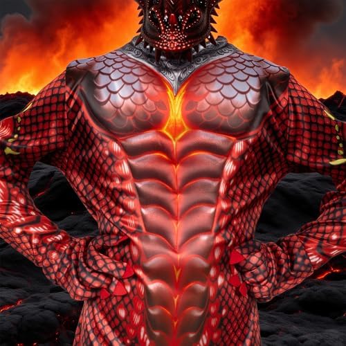 digi Dragon Costume for kids,Halloween costume Scary Goblin Dragon Full Body Jumpsuit with Wings Tail Spikes for boy 4-12
