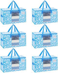 VENO Moving Bags, Wide Open Top, Clear Window, Spring Breeze, 6 Pack