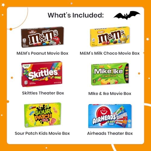 Movie Night Halloween Gifts Basket - Candy Gifts With Movie Snack Trays