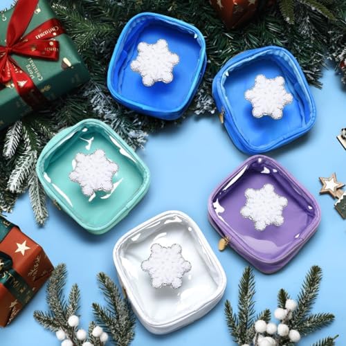 Abbylike Christmas Preppy Patch Makeup Bags Bulk Holiday Makeup Bag Skincare Pouch Xmas Zipper Cosmetic Pouch Preppy Thing for Travel Christmas Women Gift(Colorful)