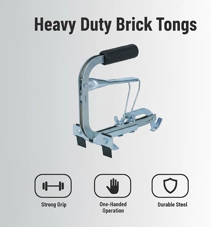 Adjustable Heavy Duty Brick Tongs Laying - PaverRemoval Tool Device for the Efficient Laying of Paving Blocks,Directly From the Stack Brick Tongsfor Blocks Brick - Cutter Paver Splitter Projects