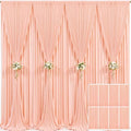 8 Panels Peach Backdrop Curtain for Parties Wedding Wrinkle Free Peach Photo Curtains Backdrop Drapes Fabric Decoration for Baby Shower Birthday Party 40ft(W) x 10ft(H)
