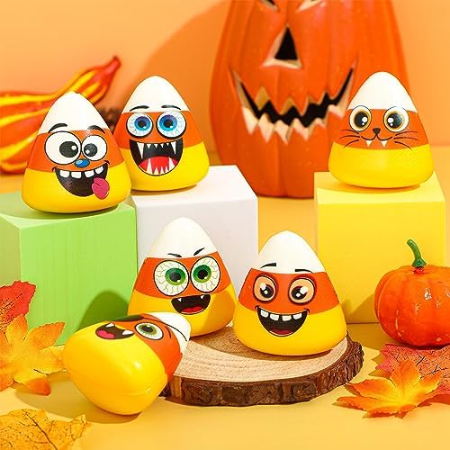 Meooeck 24 Pcs Halloween Party Favors Mini Candy Corn Stress Relief Toys