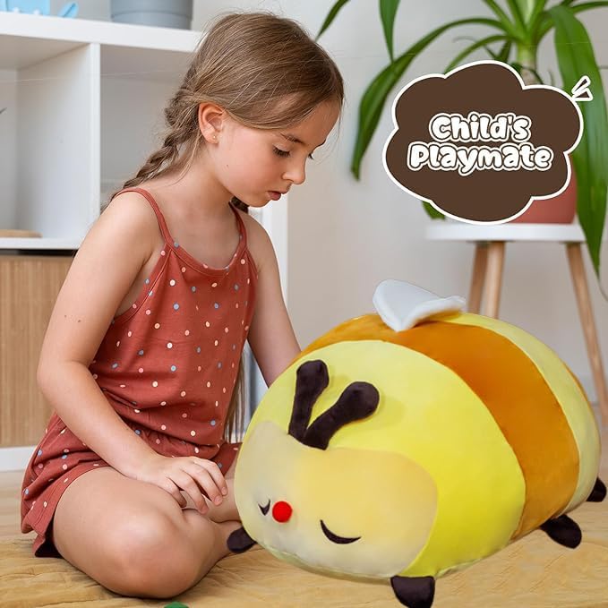 ELAINREN Ultra-Soft Bumble Bee Stuffed Insect Toy/23.6''